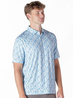 Mens Polo - Blue Hawaiian Floral