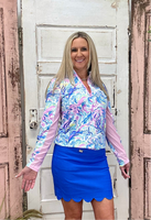 Peyton Zip Pullover - Watercolor