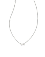 Juliette Pendant Necklace in Silver White Crystal