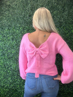 Pink Bow Back Sweater