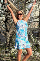 Mina Scallop Trim Dress - Mermaid Lagoon