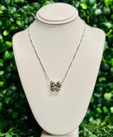 Haley Silver Bow Necklace Ivory Mother of Pearl