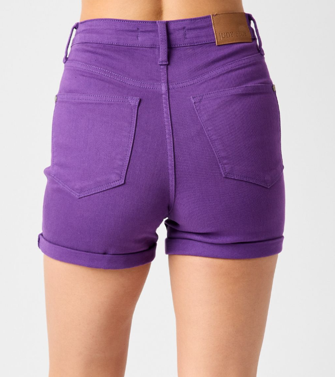 Purple Shorts with Tummy Control | Sweet Southern Charm