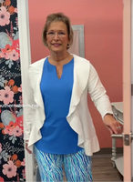 CAC7397 Ruffle Trimmed Cardigan - WHT