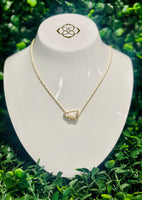 Cheer Gold Short Pendant Necklace in White Mother-of-Pearl