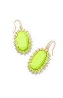 Dani Gold Color Burst Frame Drop Earrings in Chartreuse Magnesite