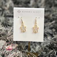 Ada Star Small Drop Earring Gold in Ivory of Mother of Pearl