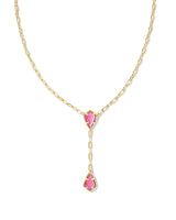 Camry Gold Y Necklace in Azalea Illusion