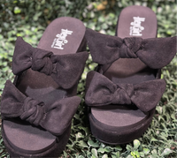 Put A Bow On It - Black Faux Suede