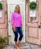 V-Neck 3/4 Sleeve Top - SEHP