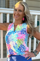 SPX0612 - Sleeveless Key Hole Top - CRLS