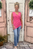 Misty Asymmetrical Tank Top - Hot Pink