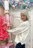 Leopard Gold Foil Knitted Sweater