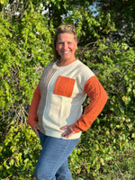 Fall In Love Color Block Sweater