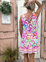 Gala Crisscross Dress - Floral Fantasy