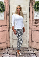 V-Neck 3/4 Sleeve Top - White