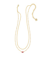 Emilie Gold Multi Strand Necklace in Burgundy Illusion
