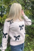 Pearl Embellished Bow Sweater