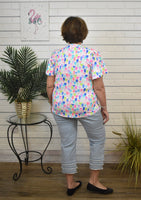 SPX5280 Short Sleeve V Neck Frill Top - WINW