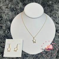 Ada Star Small Drop Earring Gold in Ivory of Mother of Pearl