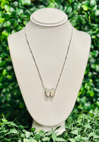 Haley Silver Bow Necklace Ivory Mother of Pearl