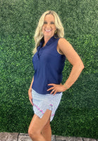 Evelyn Sleeveless Top - Navy