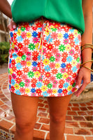 Start a style conversation with this playful colorful floral skort. Made with lightweight fabric, it features an elastic band on the back and built-in shorts to keep you comfortable yet totally on-trend. Side pockets and a drawstring add a practical finishing touch to the fun vibe. Get ready to check out with this skort!