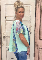 Pale Mint Multi Printed Top