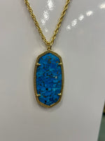 Rae Gold Necklace in Bronze Veined Turquoise