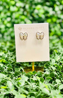 Haley Silver Bow Stud Earrings Ivory Mother of Pearl