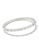 Gracie Bangle Bracelet in Silver White Mix