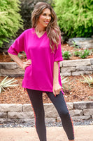 Cody Luxe Tunic Top - Magenta
