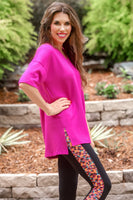 Cody Luxe Tunic Top - Magenta