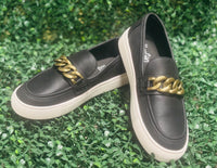 Step up your shoe game with the Corkys Chain Reaction Loafers! Featuring a sleek silhouette and a standout chain detail, these loafers add instant edge and sophistication to any outfit. Crafted with high-quality materials, they deliver comfort and durability for all-day wear. Whether for work, casual outings, or special occasions, these loafers are a versatile must-have for your wardrobe.