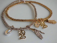 2025 Silver Graduation Stretch Bracelet in Dichroic Glass