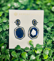Daphne Enamel Frame Gold Drop Earrings Navy Mother of Pearl
Kendra Scott Earrings