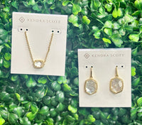 Daphne_Gold_Frame_Necklace &_Earrings_-_Ivory_Mother_of_Pearl