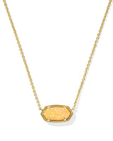 Elisa Gold Short Pendant Necklace in Citrus Kyocera Opal