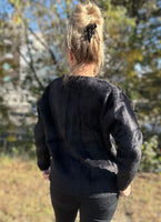 Marisol Fuzzy Cardigan -Black