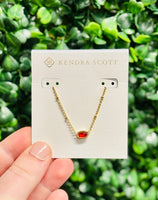 Mini Elisa Gold Necklace in Red Illusion