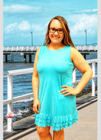 SPX4495 Sleeveless Ruffle Trim Dress - TQCL