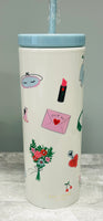 Kate Spade - Acrylic Tumbler with Straw - Wedding Cake Toss
