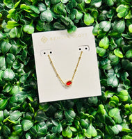 Mini Elisa Gold Necklace in Red Illusion