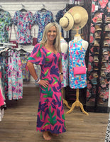 Shirley Maxi Dress - Pink Palm Parade