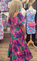 Shirley Maxi Dress - Pink Palm Parade