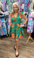 Isla Pleated Tiered Dress – Green Garden Fiesta