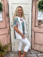 Off White Multi Printed Top