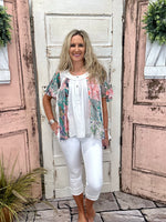 Off White Multi Printed Top