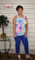 BLD1673 Bangladine Cut Out Capri - BLU