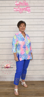 BLD1673 Bangladine Cut Out Capri - BLU